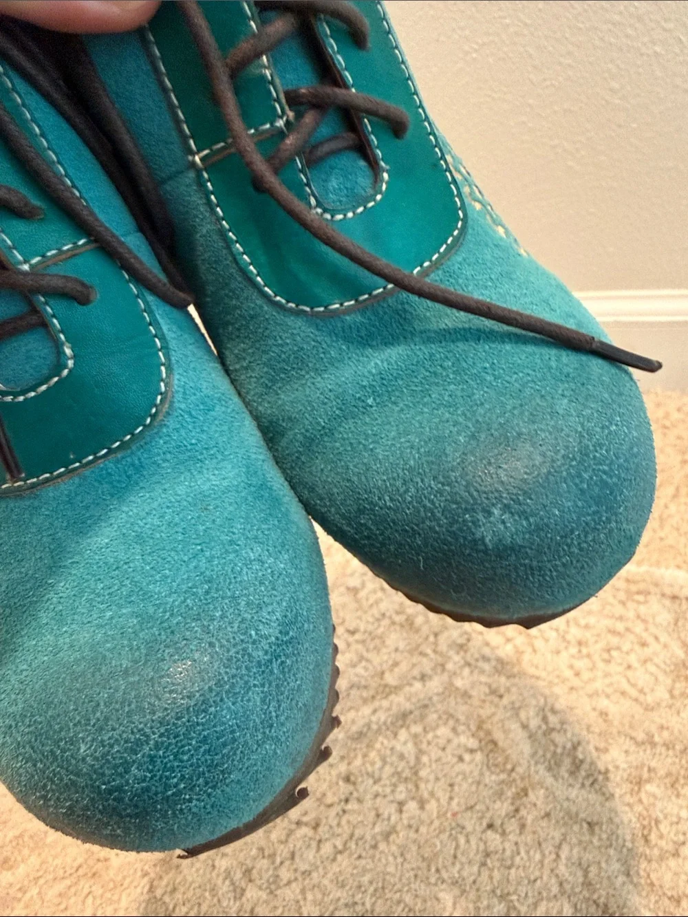 L’Artiste by Spring Step Size 36 US 5.5-6 Rare Westminster Wedge Booties teal